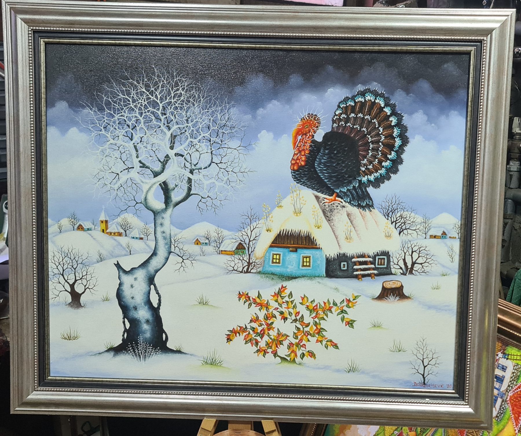 Ćuran na krovu, 80x65